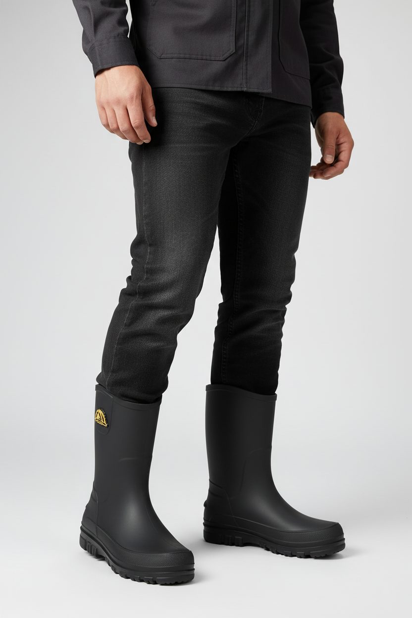 Mid-Calf Slip-Resistant Rain Boots for Men