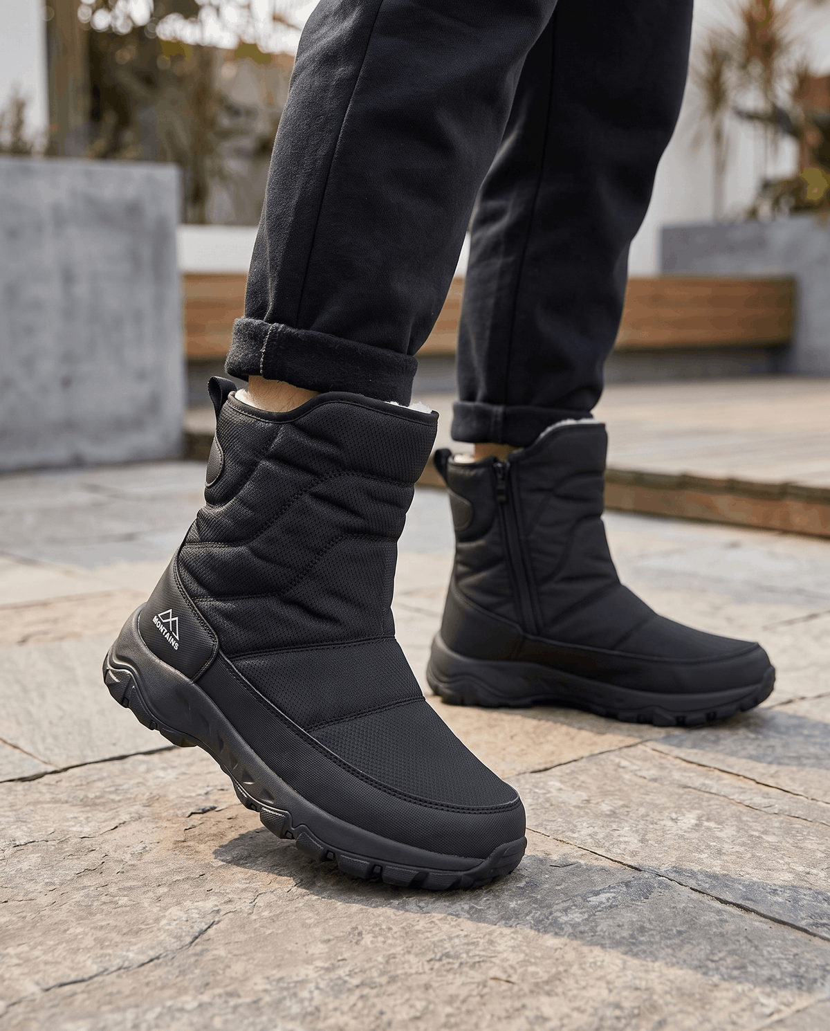 Mid-Calf Snow Boots – Fleece-Lined, Zip-Up & Lug Sole | Magnus