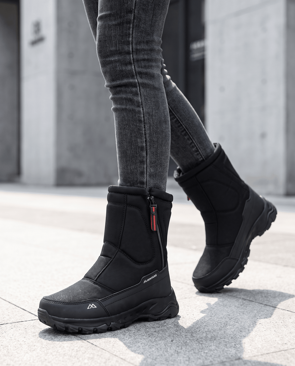 Mid-Calf Snow Boots – Fleece-Lined, Zip-Up & Lug Sole | Magnus
