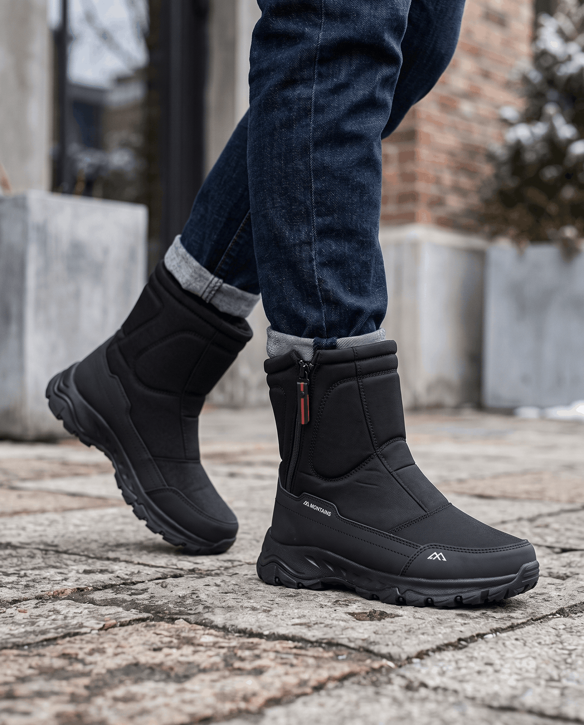 Mid-Calf Snow Boots – Fleece-Lined, Zip-Up & Lug Sole | Magnus