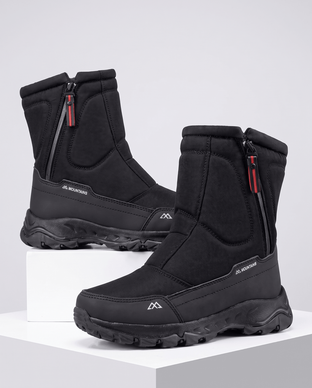 Mid-Calf Snow Boots – Fleece-Lined, Zip-Up & Lug Sole | Magnus