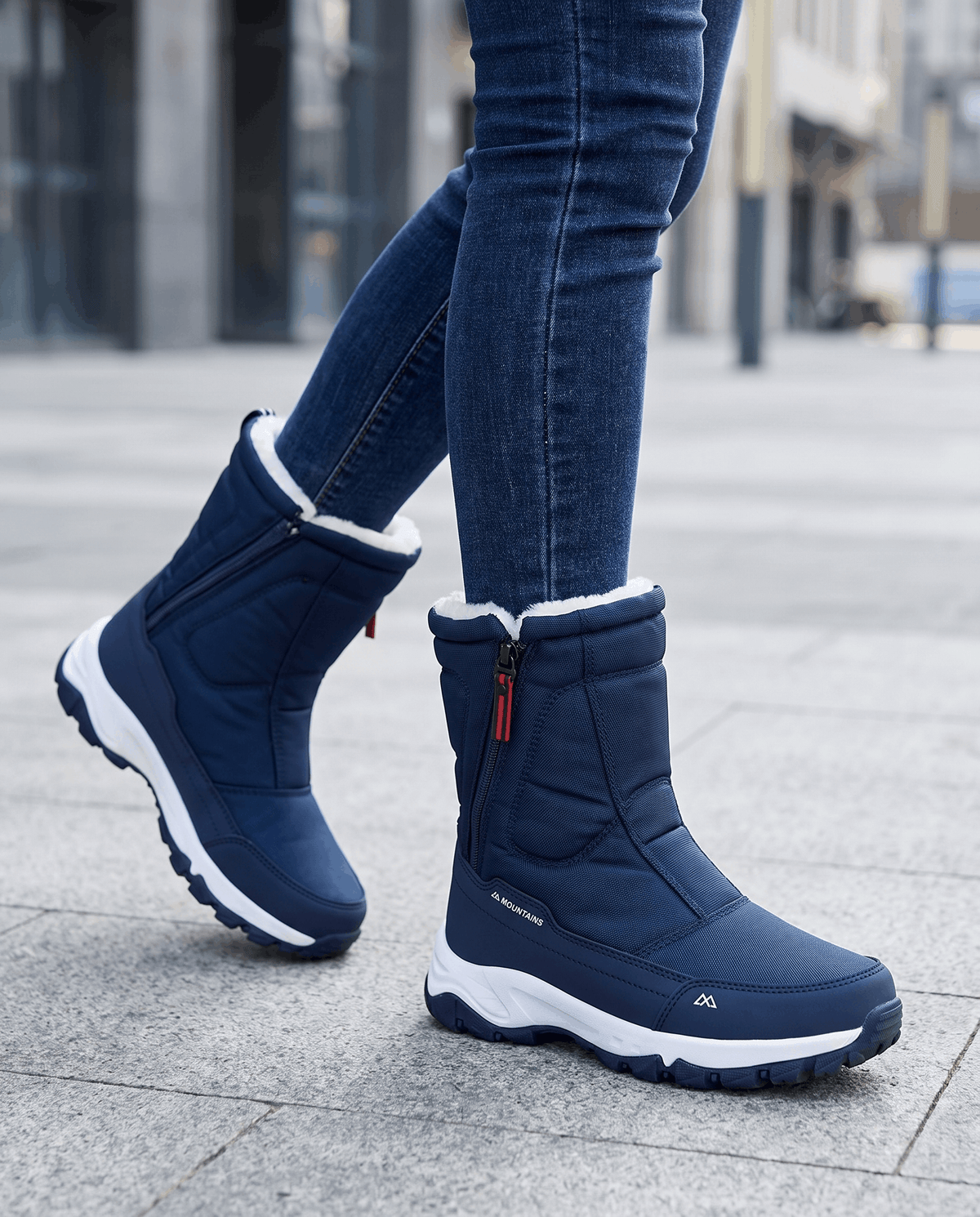 Mid-Calf Snow Boots – Fleece-Lined, Zip-Up & Lug Sole | Magnus