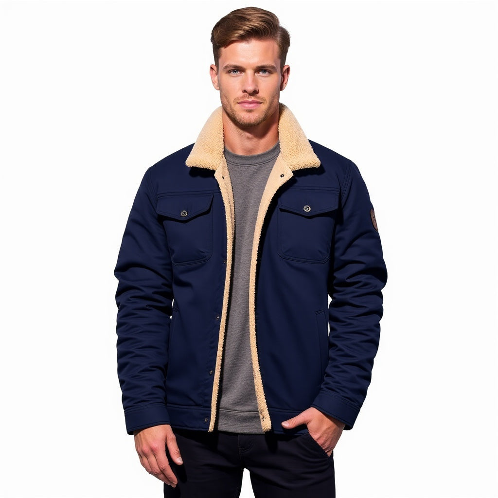 Walter | Men's Sherpa Lined Military Jacket Pockets Winter