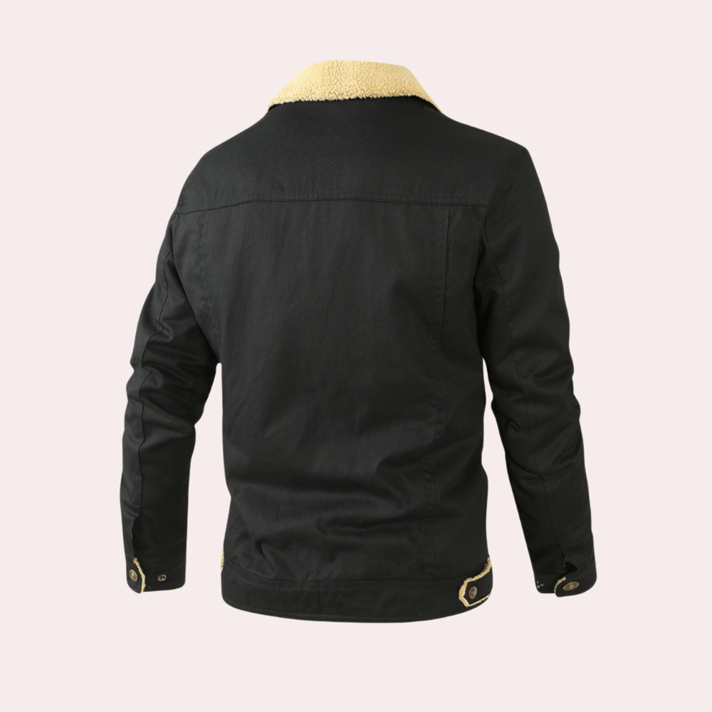 Walter | Men's Sherpa Lined Military Jacket Pockets Winter