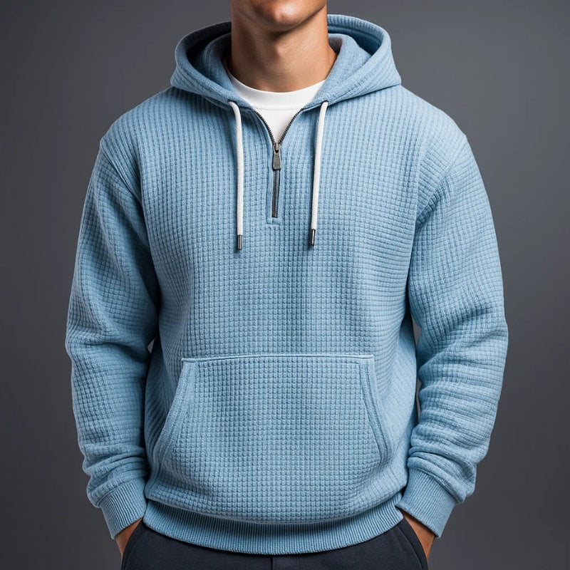 Aiden | Men's Waffle Knit Half Zip Hoodie Pullover