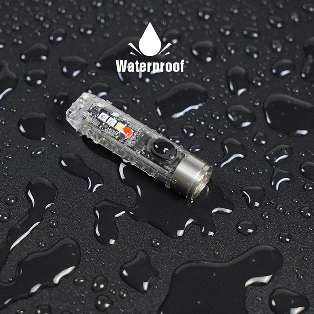 Mini LED Keychain Flashlight | USB-C Rechargeable & IP65 Waterproof