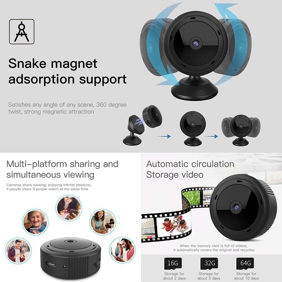 Mini Security Camera Wireless WIFI with Motion Detection and Night Vision