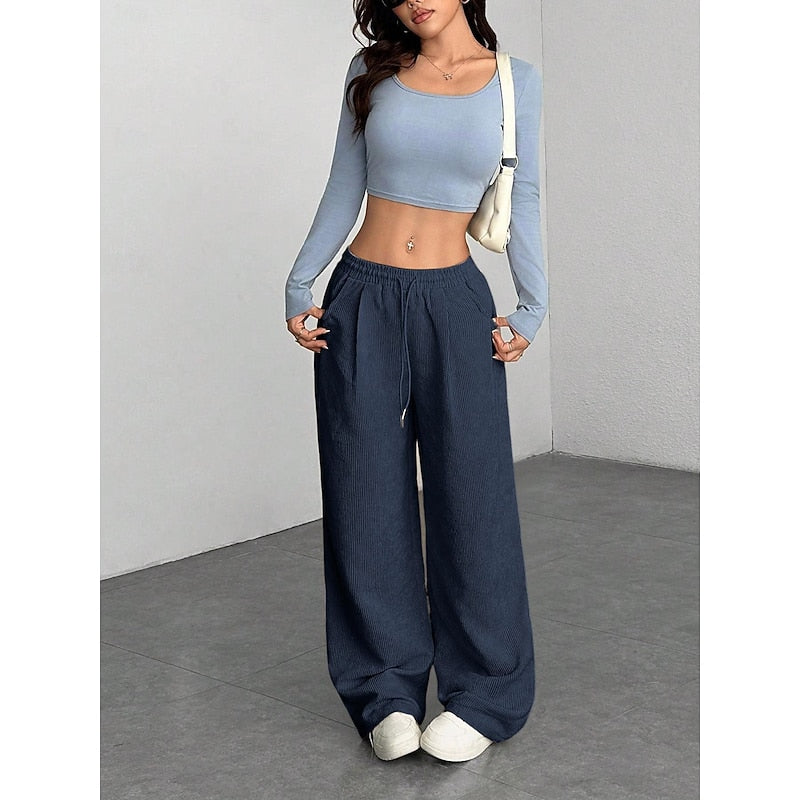 Georgina | High Waisted Relaxed Palazzo Wide-Leg Pants