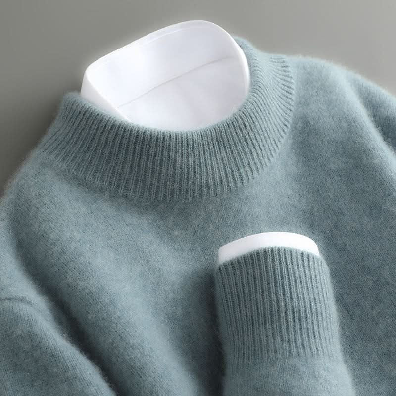 Ribbed Knit Mock Neck Sweater for Men