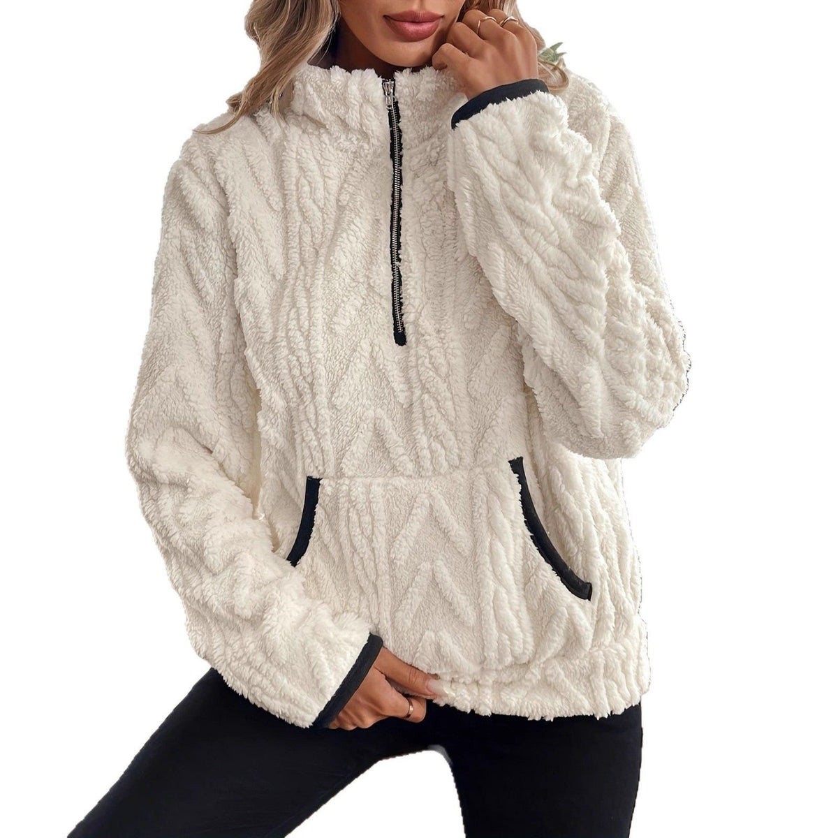 Modesta | Women's Fleece Quarter Zip Jacket with Pockets
