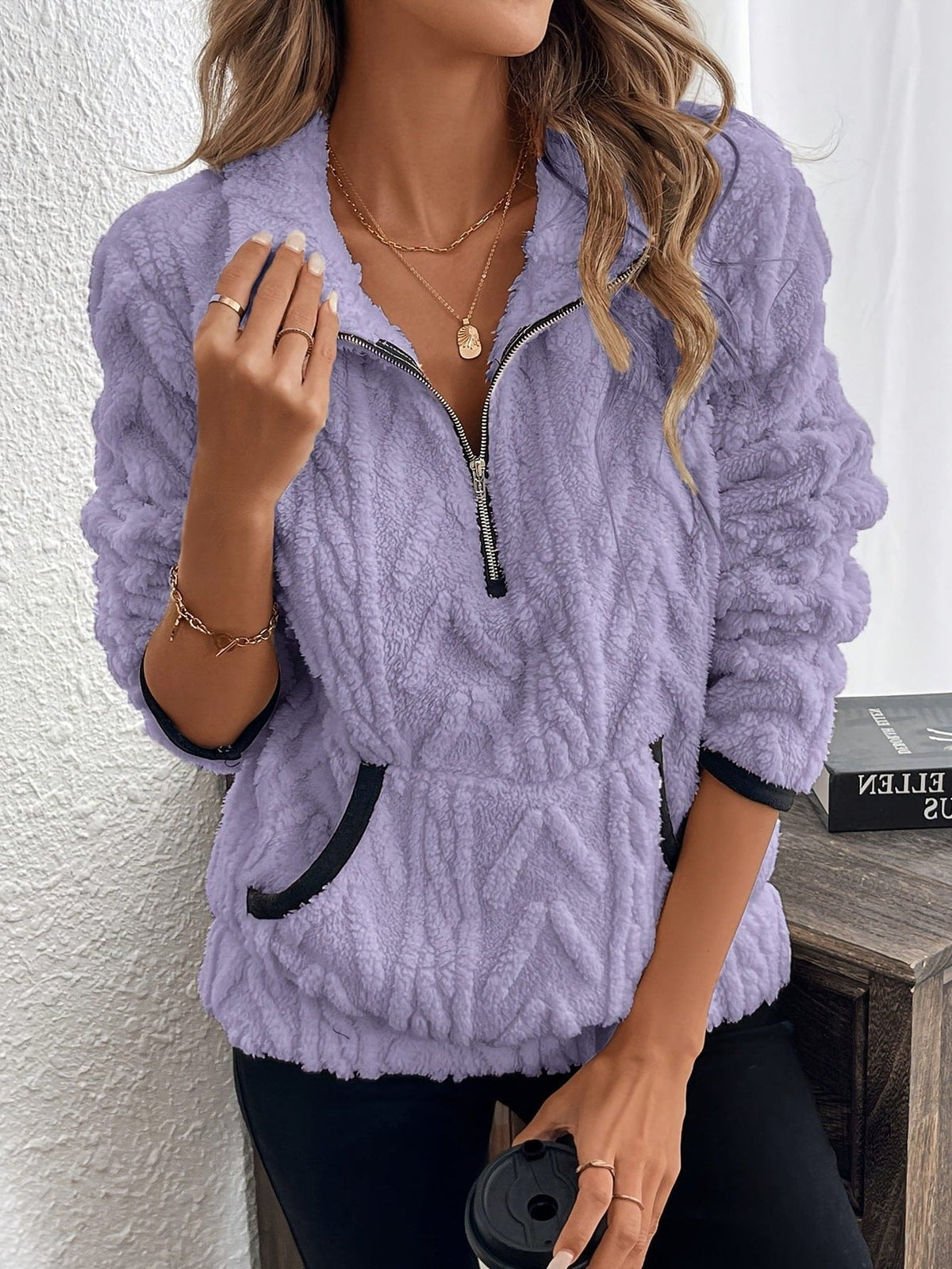 Modesta | Women's Fleece Quarter Zip Jacket with Pockets