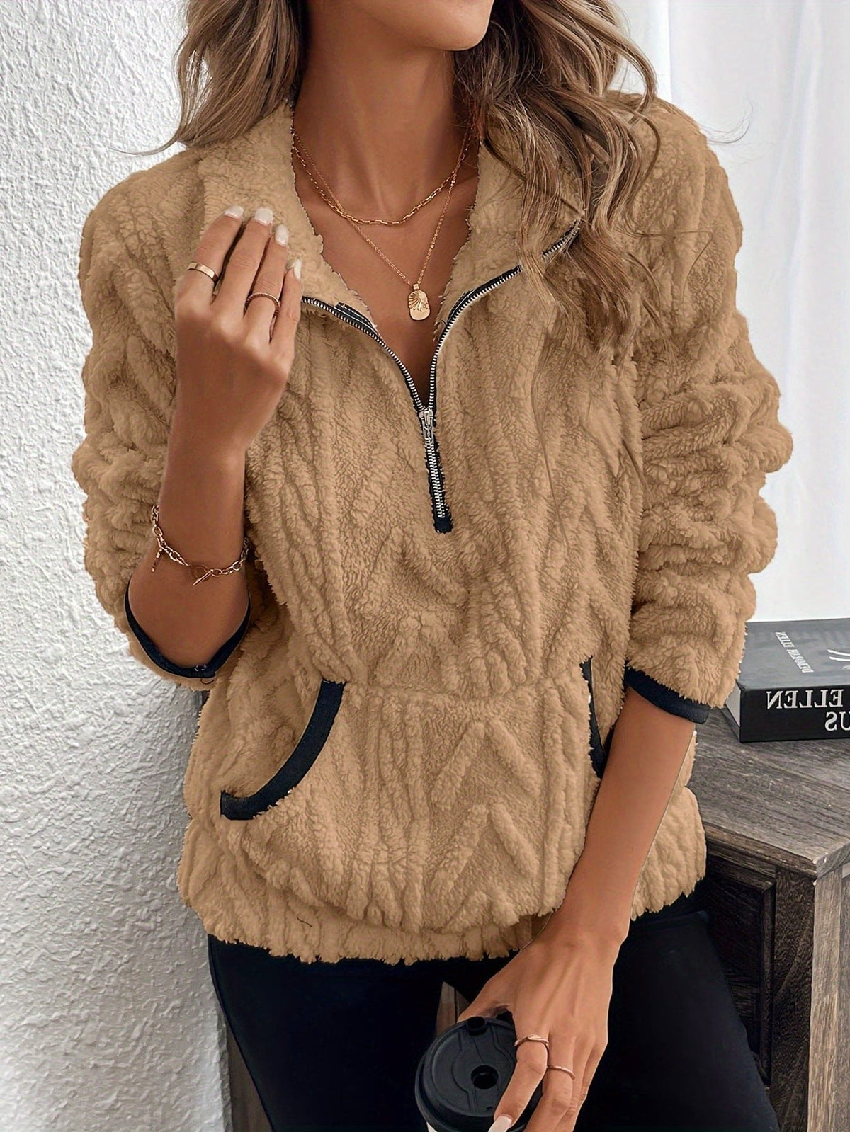 Modesta | Women's Fleece Quarter Zip Jacket with Pockets
