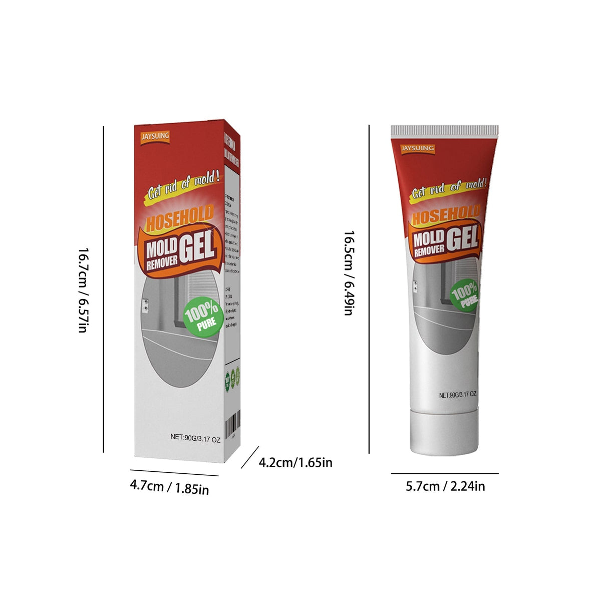 Mold and Mildew Remover Professional Gel with Precision Nozzle for Bathroom Tile Grout