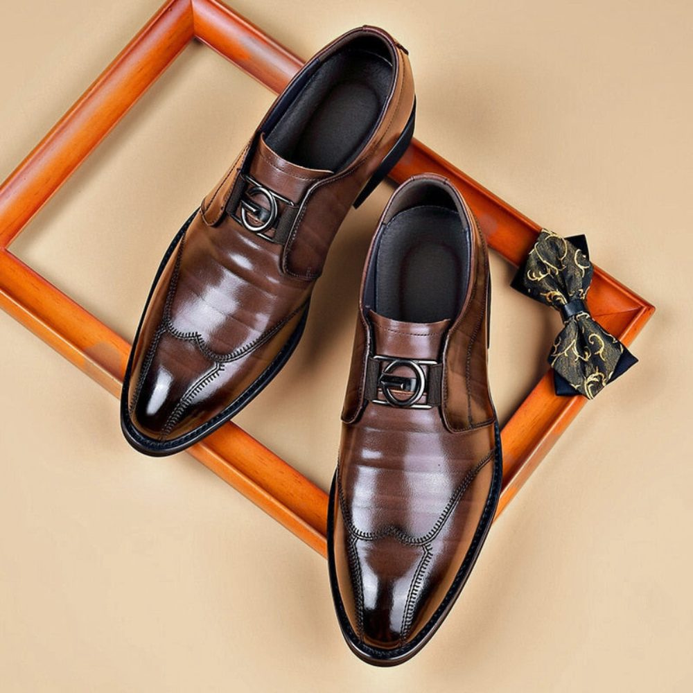 Monk Strap Pointed Toe Loafers for Men