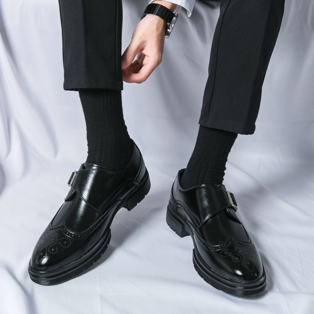 Monk Strap Wingtip Brogue Dress Shoes for Men