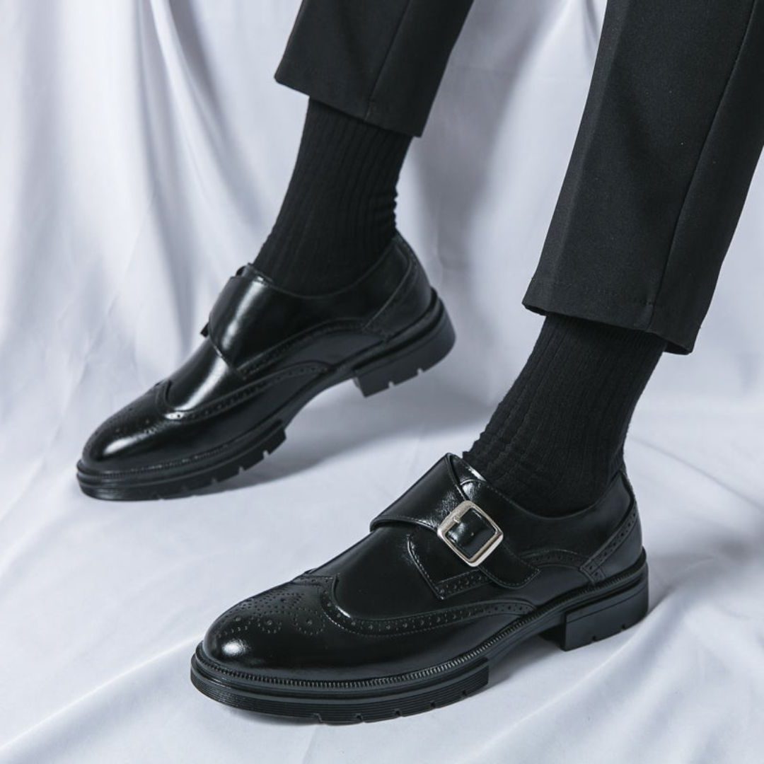 Monk Strap Wingtip Brogue Dress Shoes for Men