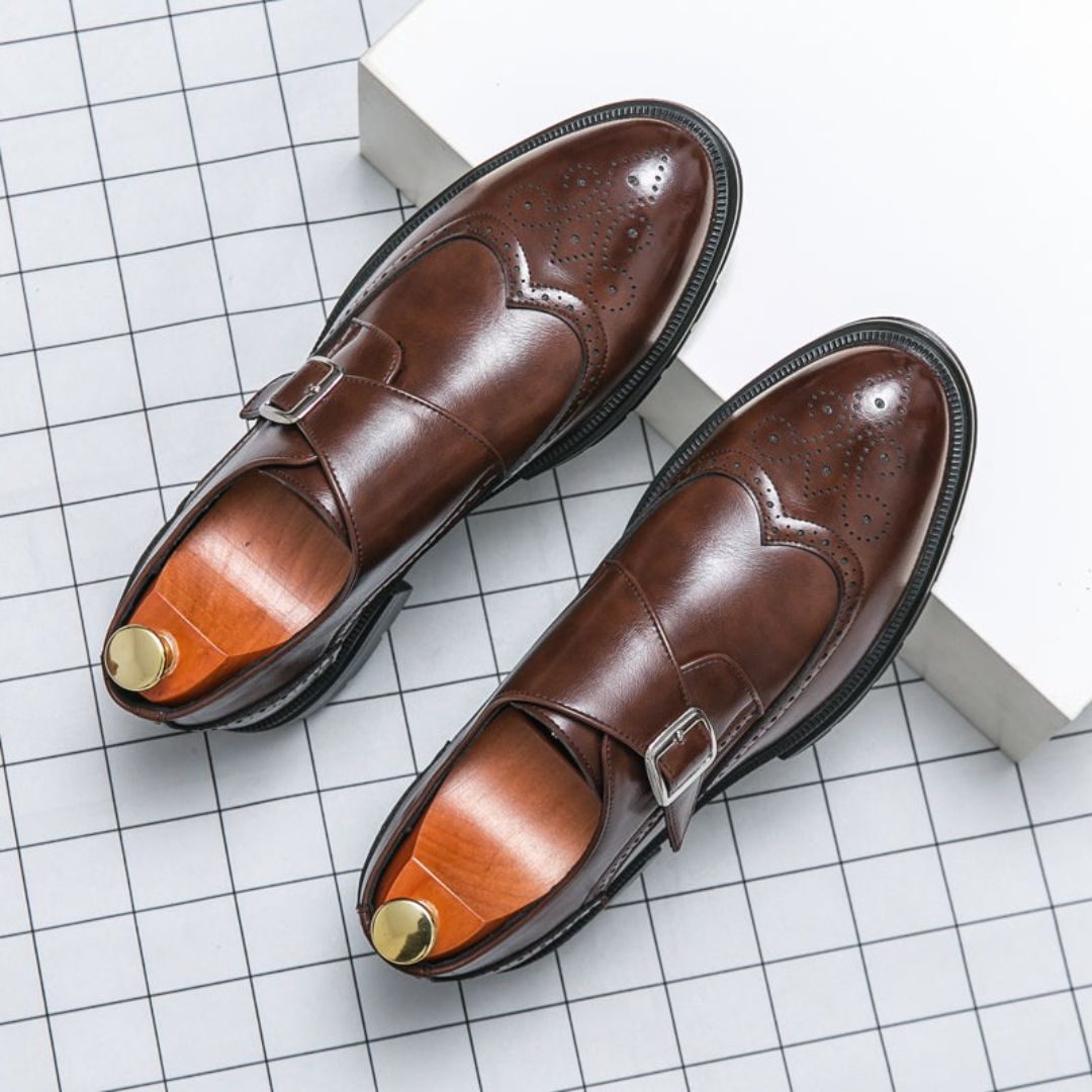 Monk Strap Wingtip Brogue Dress Shoes for Men