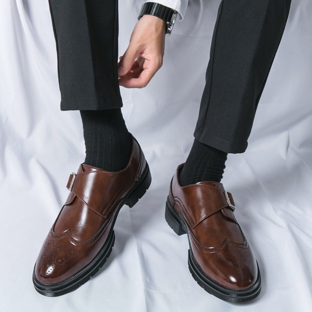 Monk Strap Wingtip Brogue Dress Shoes for Men