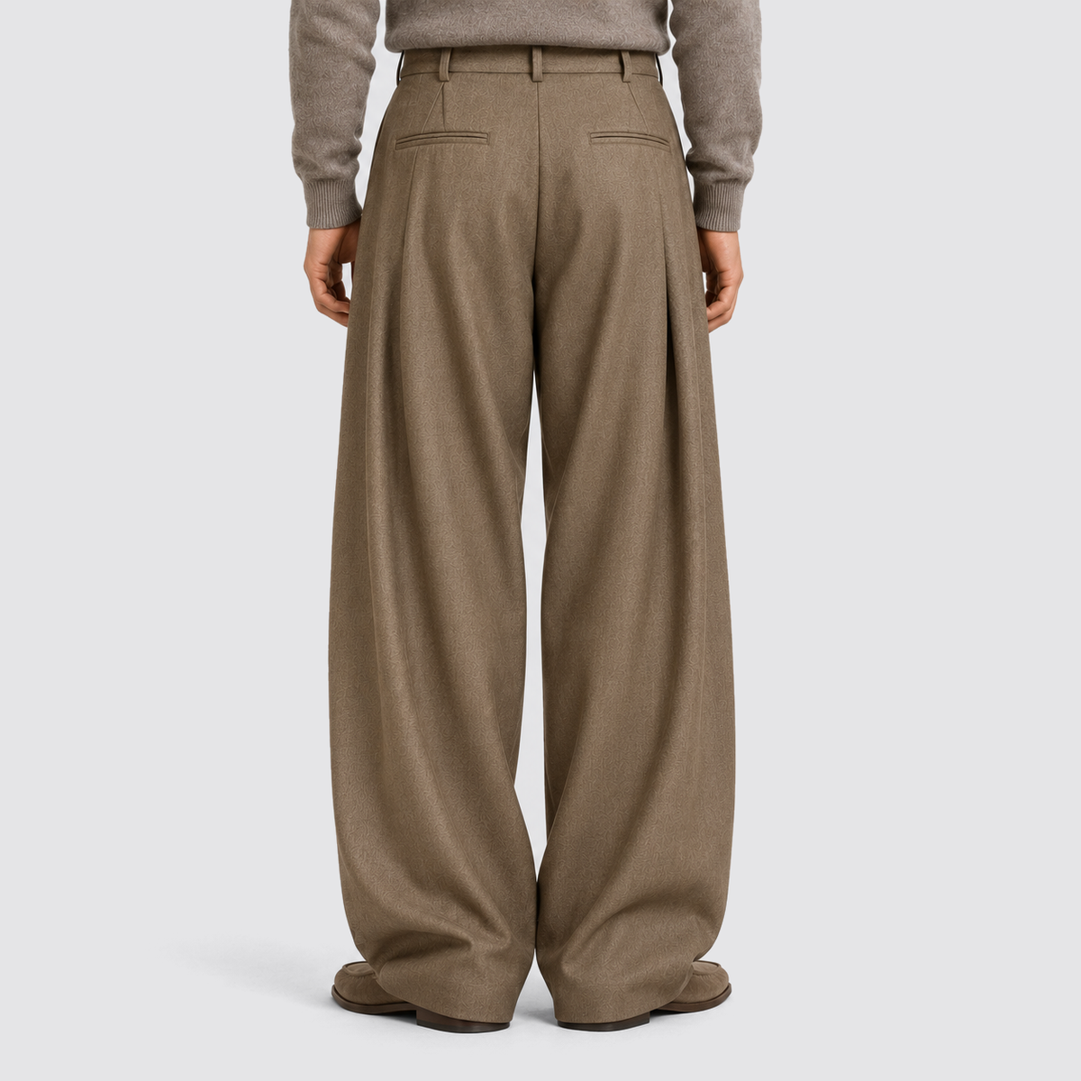 Men's High-Waisted Pleated Wide-Leg Pants