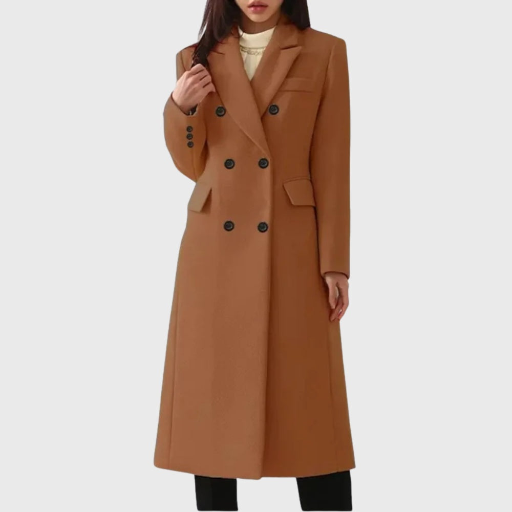 Madeline | Women's Long Wool Blend Winter Coat Double Breasted