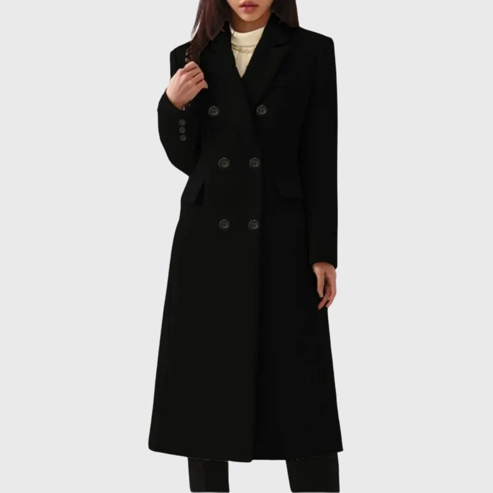 Madeline | Women's Long Wool Blend Winter Coat Double Breasted