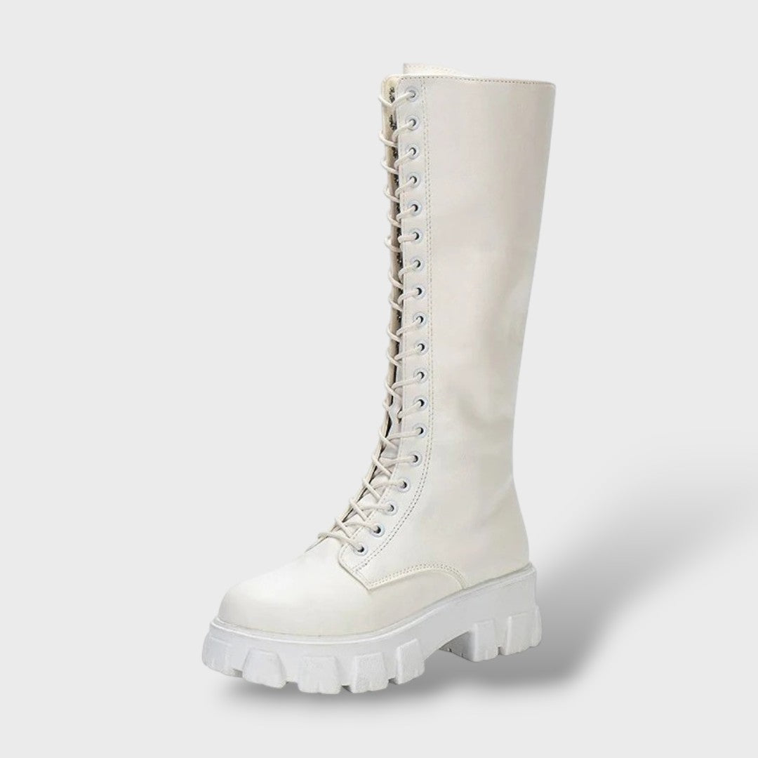 Kelsey | Women's Tall Platform Combat Boots Lace Up