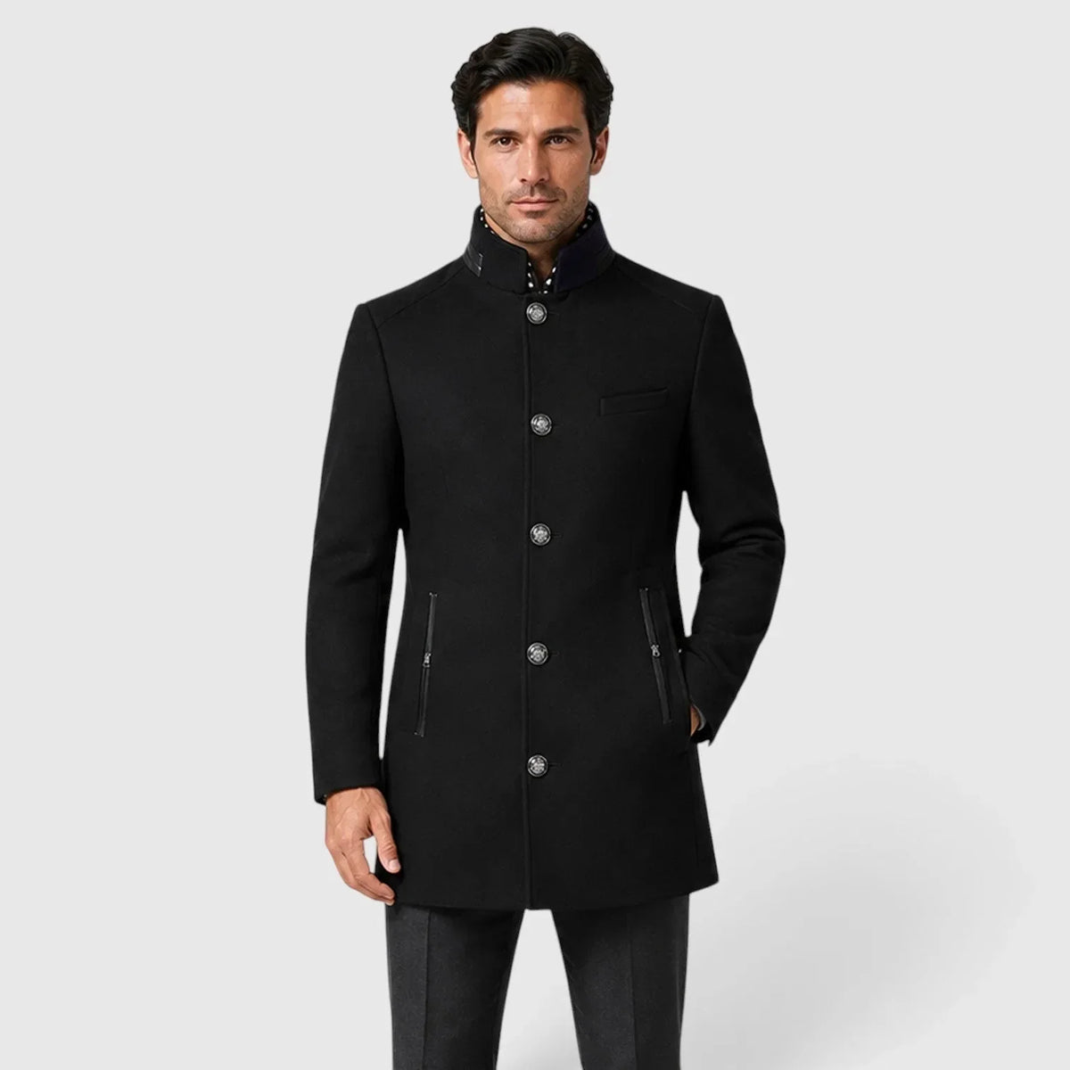Men's Wool Blend Trench Coat | Smart Casual Overcoat