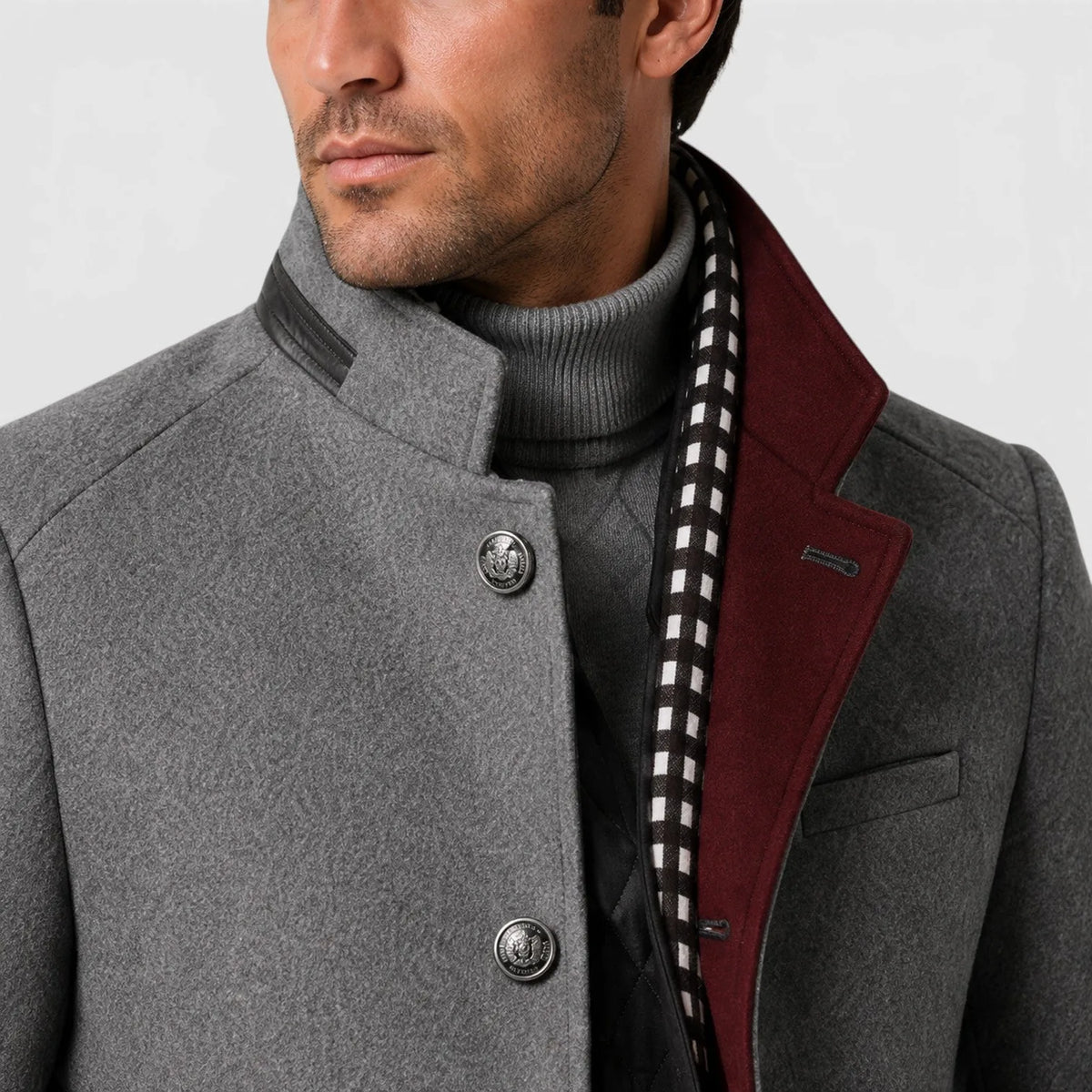 Men's Wool Blend Trench Coat | Smart Casual Overcoat