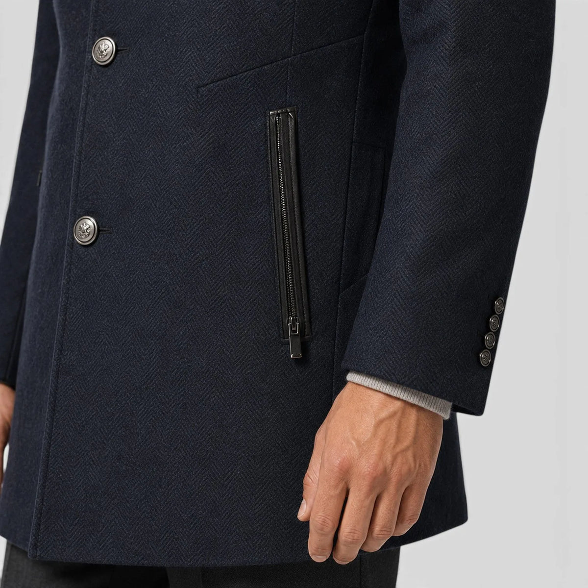 Men's Wool Blend Trench Coat | Smart Casual Overcoat