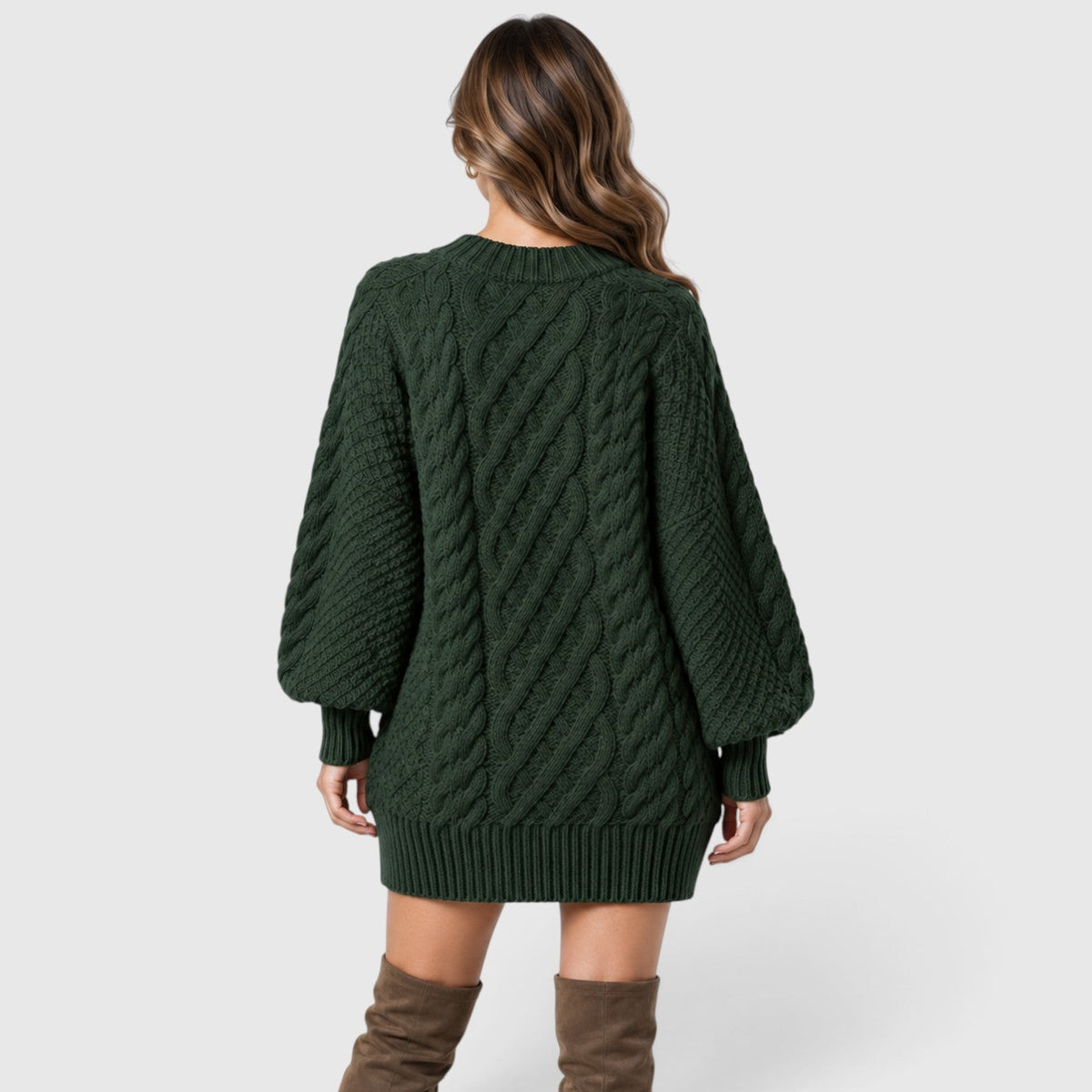 Liselot | Cable Knit Sweater Dress with Long Sleeves
