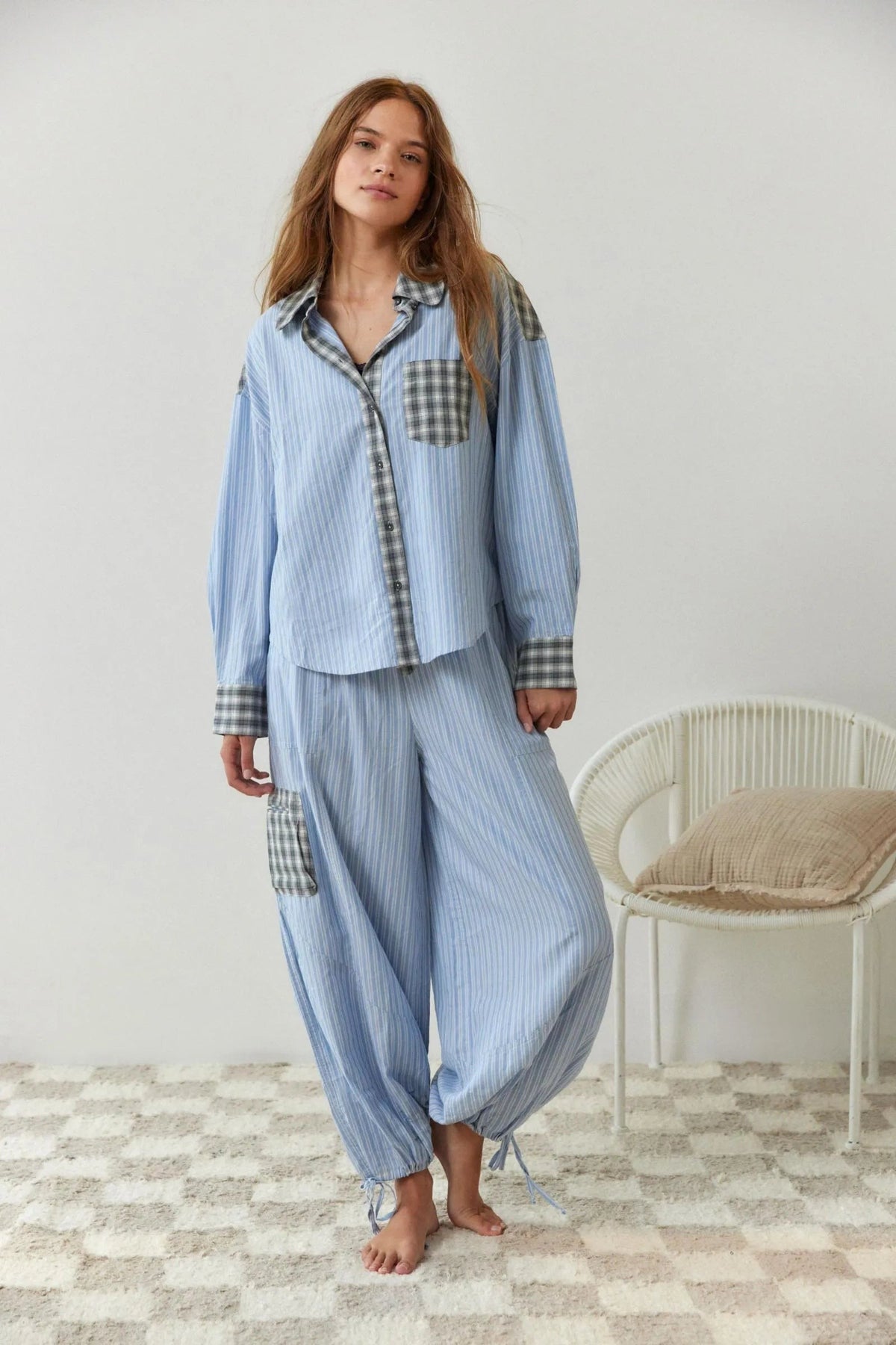 Women’s Striped Cotton Pyjama Set