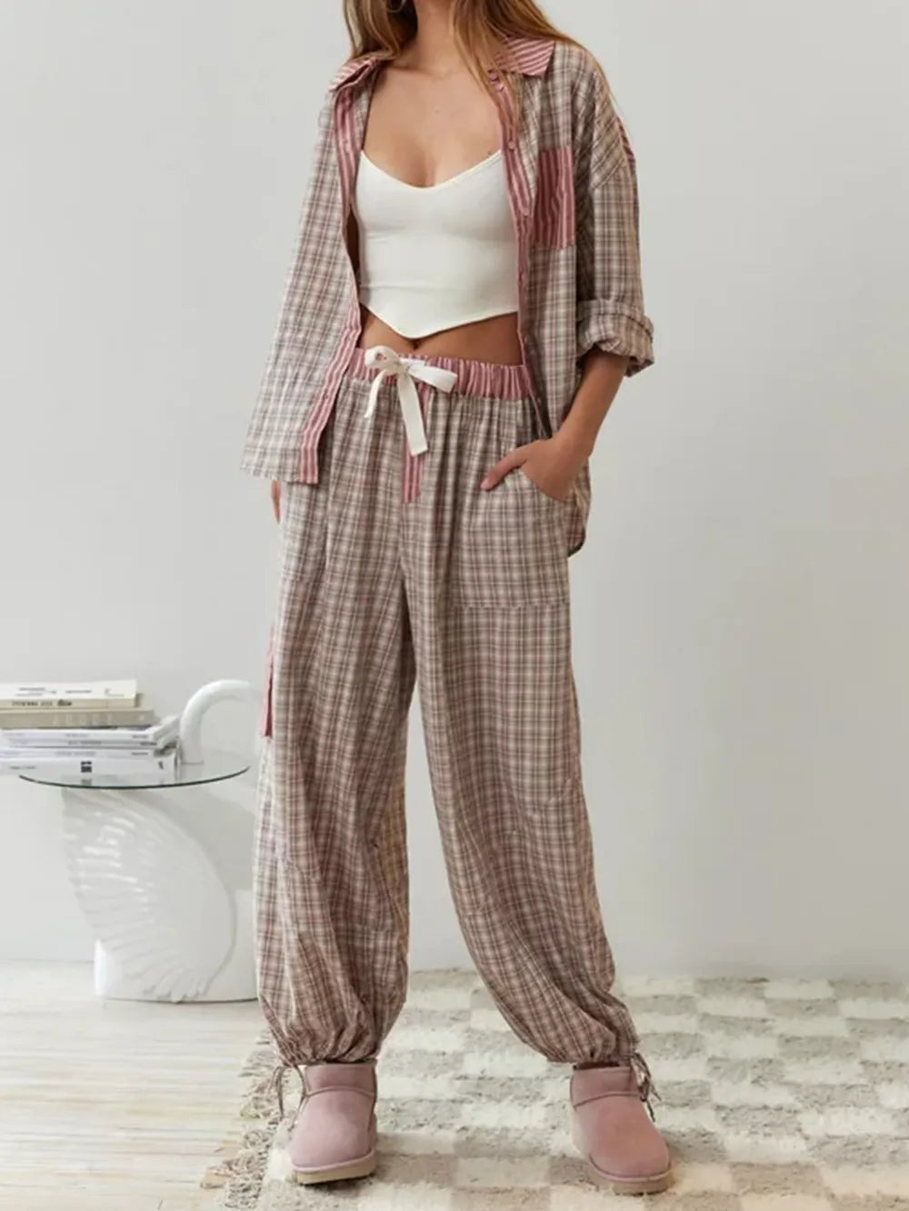 Women’s Striped Cotton Pyjama Set