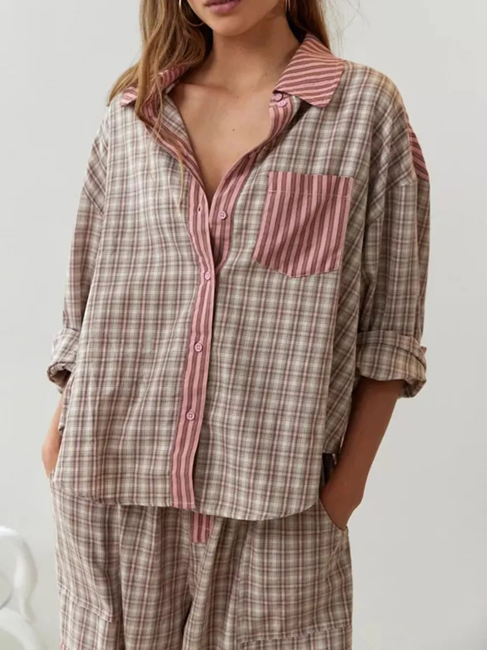 Women’s Striped Cotton Pyjama Set