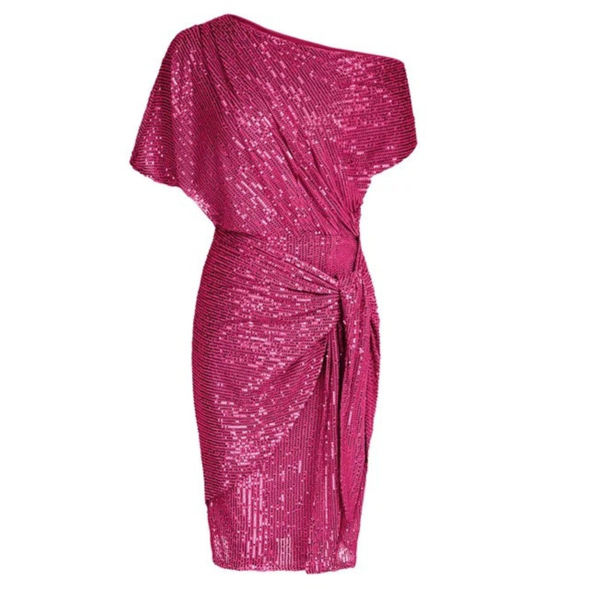 Women’s Sequin One Shoulder Ruched Mini Dress