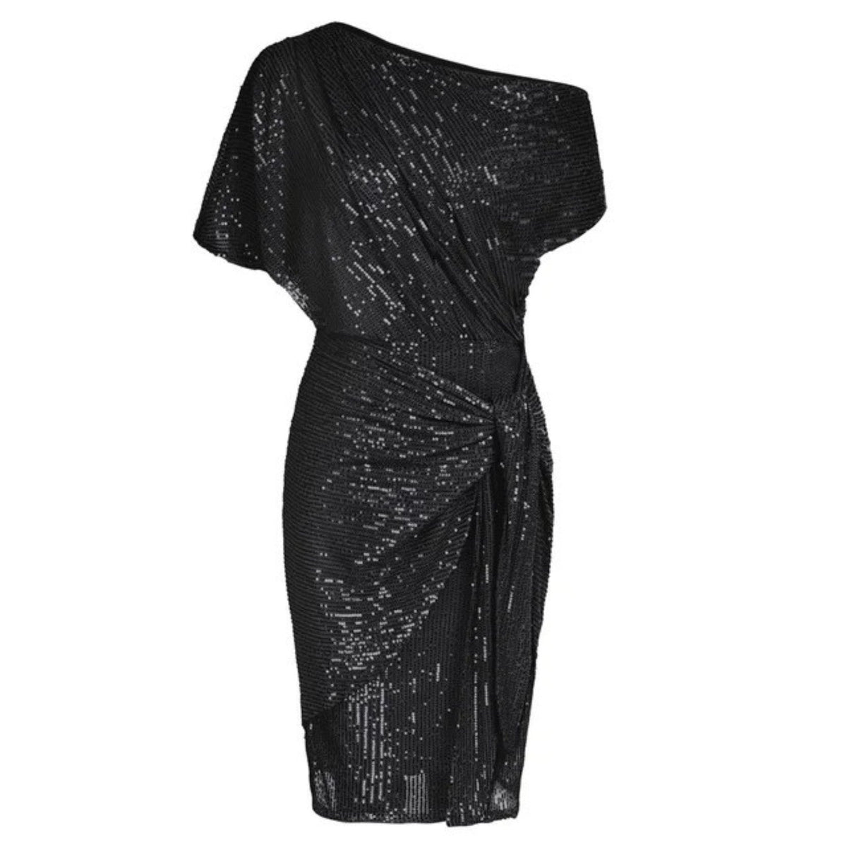 Women’s Sequin One Shoulder Ruched Mini Dress