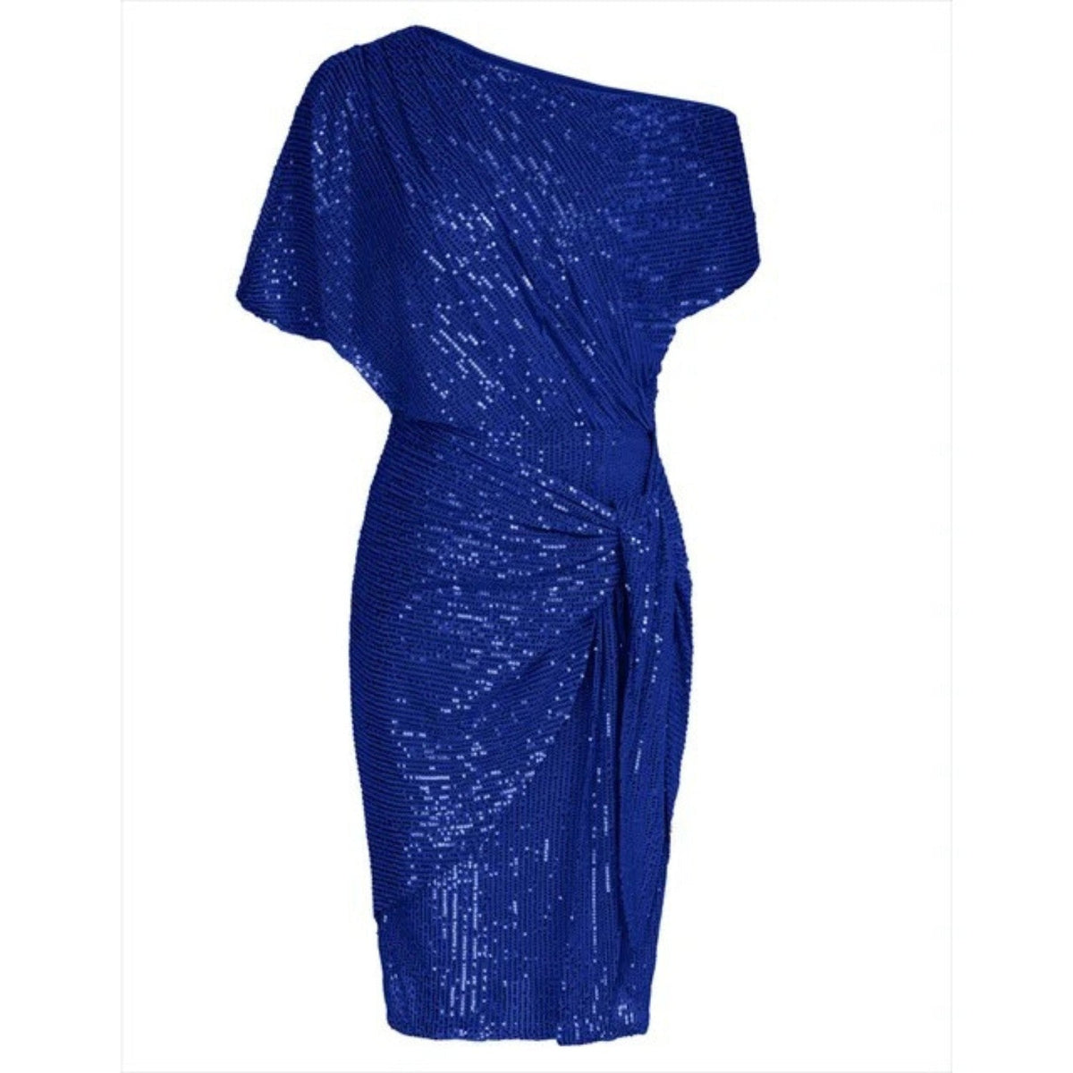 Women’s Sequin One Shoulder Ruched Mini Dress