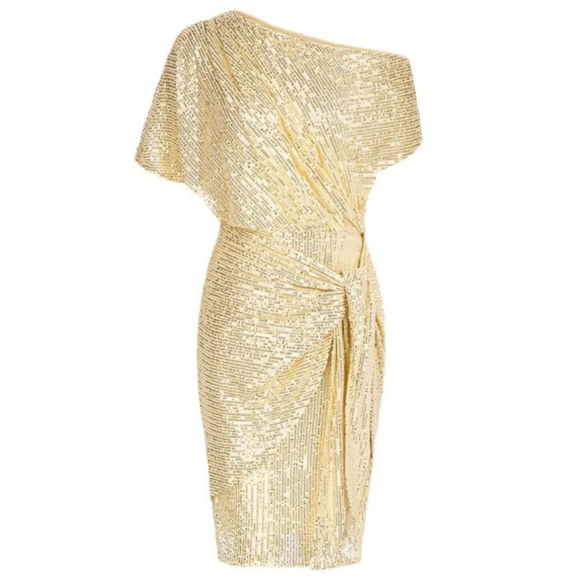 Women’s Sequin One Shoulder Ruched Mini Dress