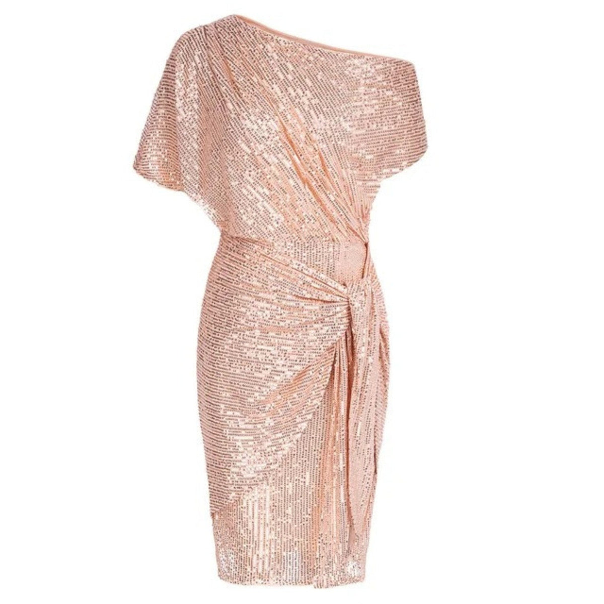 Women’s Sequin One Shoulder Ruched Mini Dress