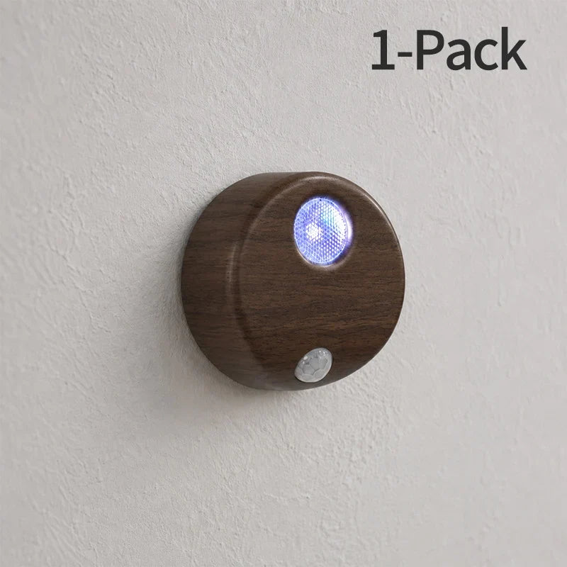 Motion Sensor Night Light | Wood Finish & Energy-Efficient LED