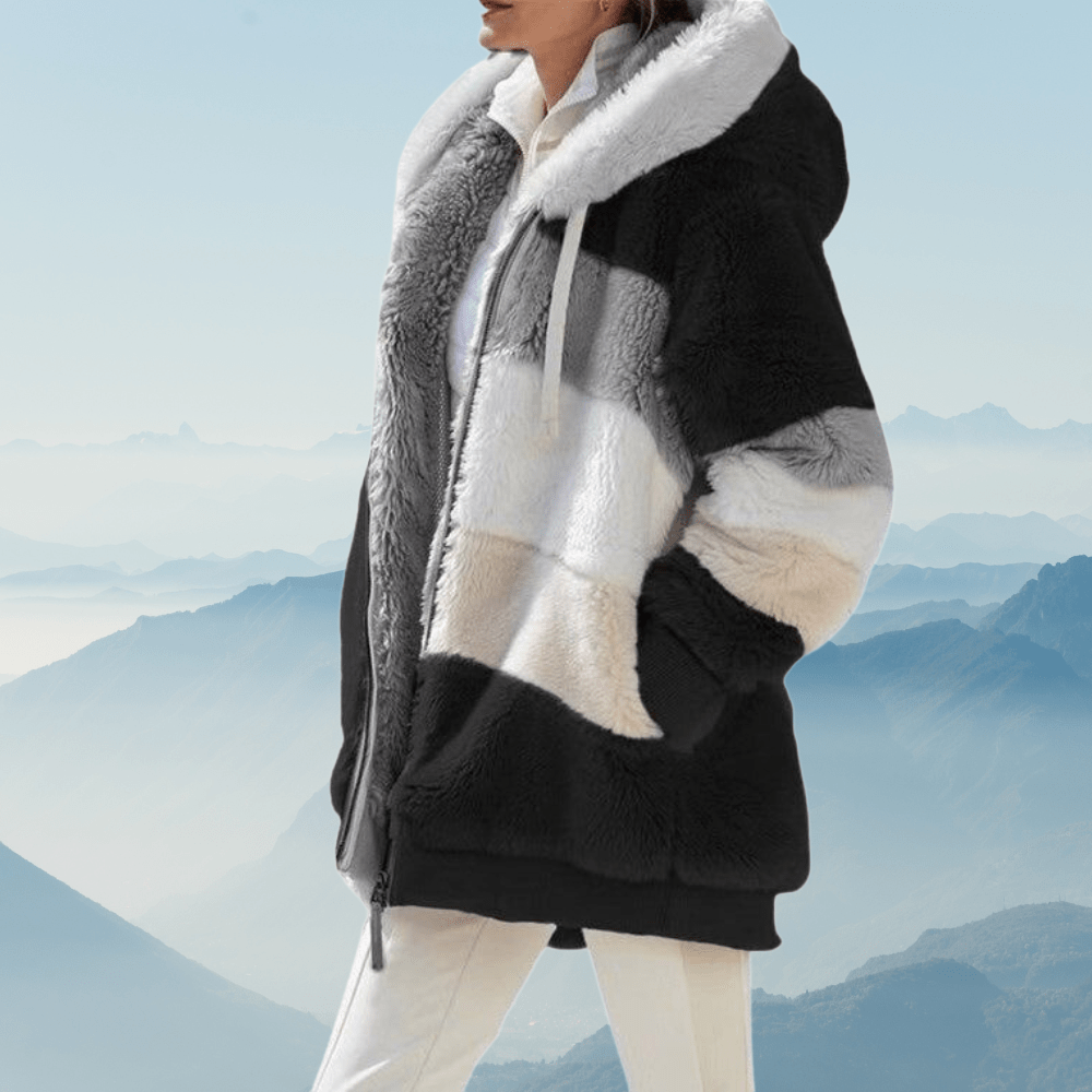 Women's Oversized Fleece Jacket | Warm Zip-Up Teddy Coat
