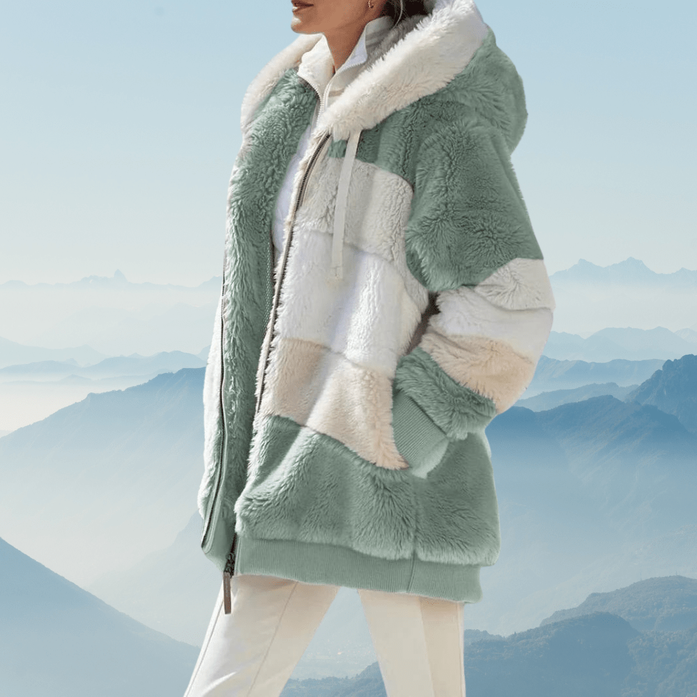Women's Oversized Fleece Jacket | Warm Zip-Up Teddy Coat