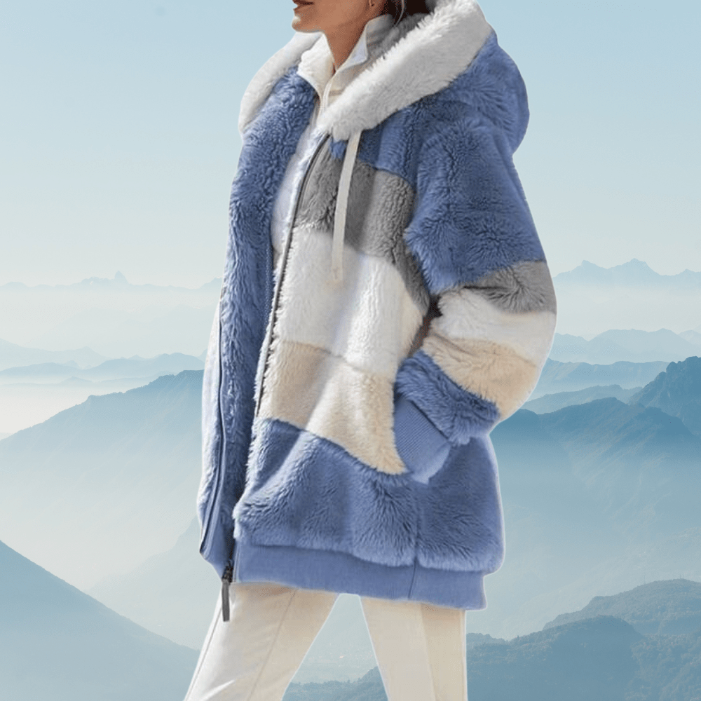 Women's Oversized Fleece Jacket | Warm Zip-Up Teddy Coat