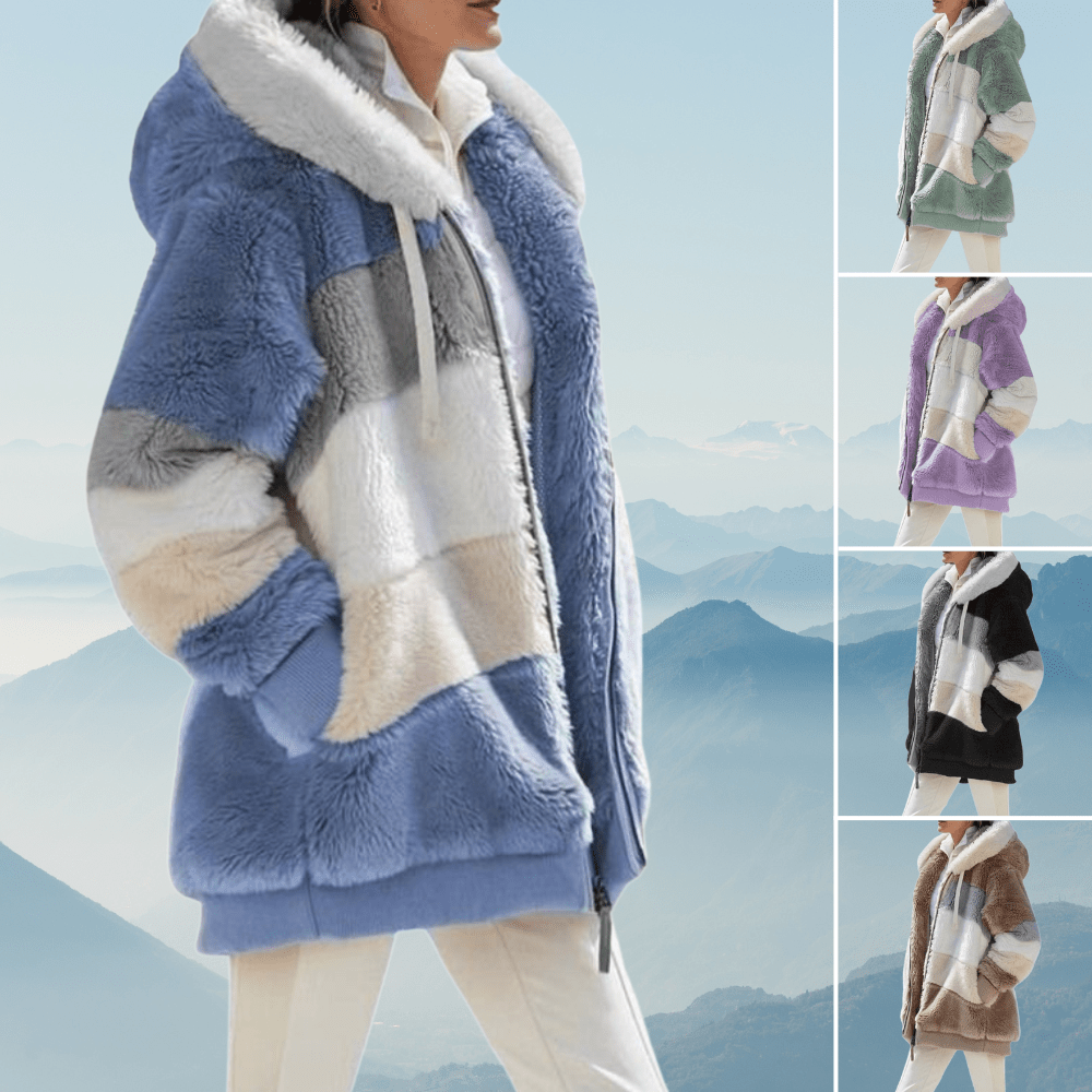 Women's Oversized Fleece Jacket | Warm Zip-Up Teddy Coat