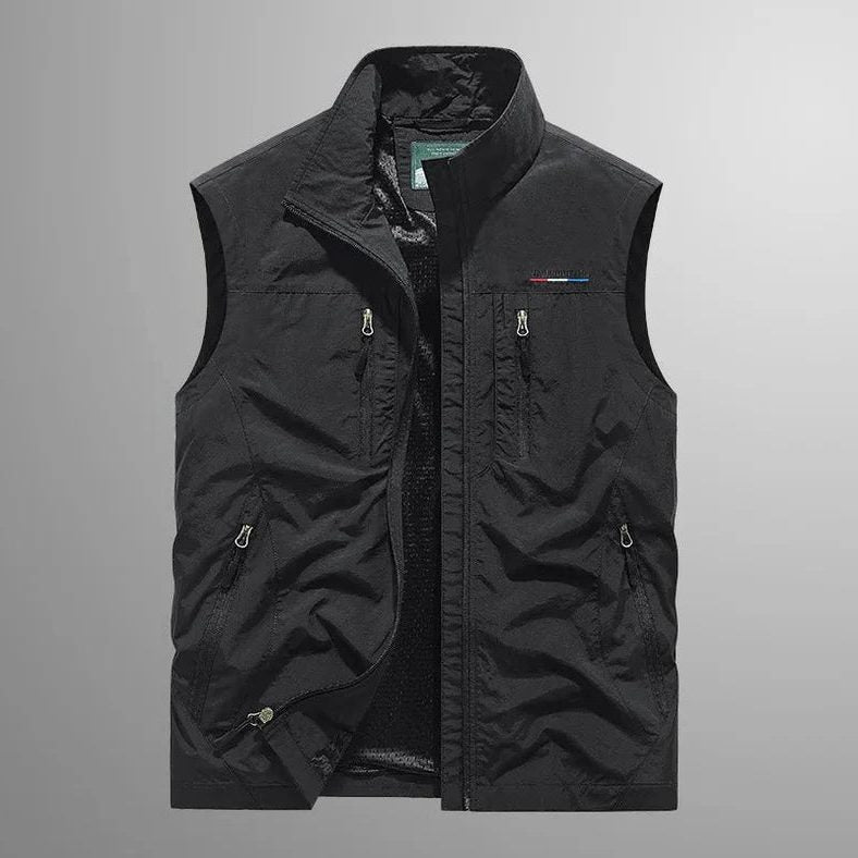 Multi-Pocket Zip-Up Vest for Men