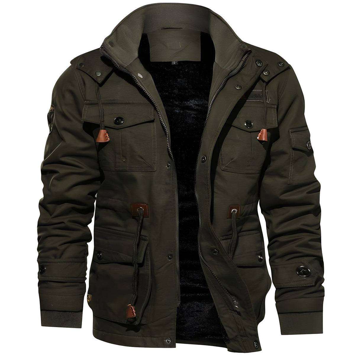 Simon | Men's Lined Military Jacket Multi Pocket Winter Field Coat