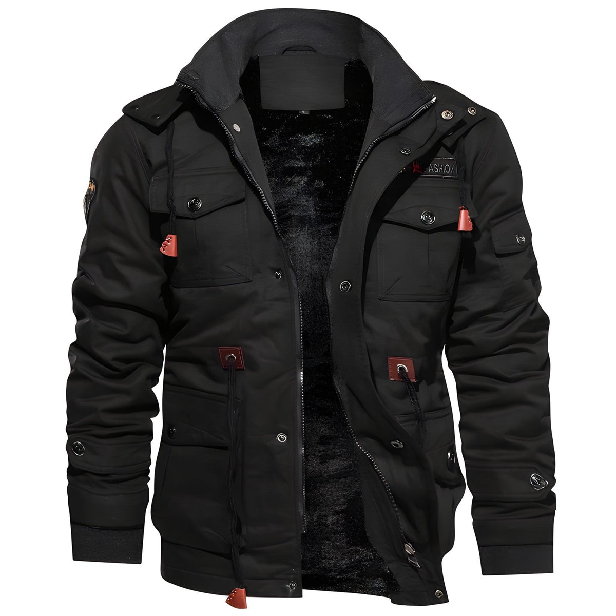 Simon | Men's Lined Military Jacket Multi Pocket Winter Field Coat