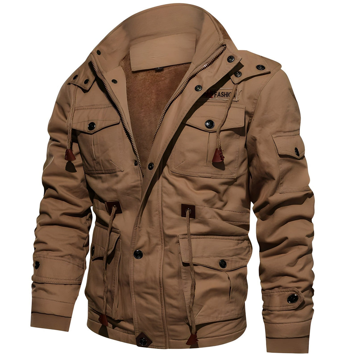 Simon | Men's Lined Military Jacket Multi Pocket Winter Field Coat