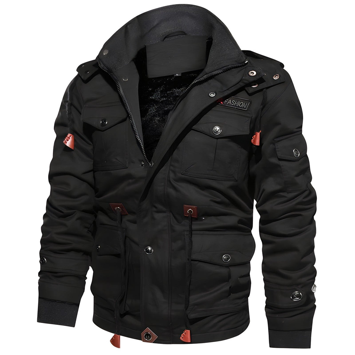 Simon | Men's Lined Military Jacket Multi Pocket Winter Field Coat