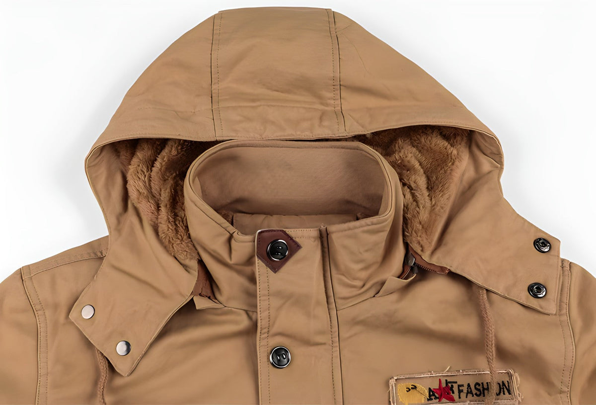Simon | Men's Lined Military Jacket Multi Pocket Winter Field Coat