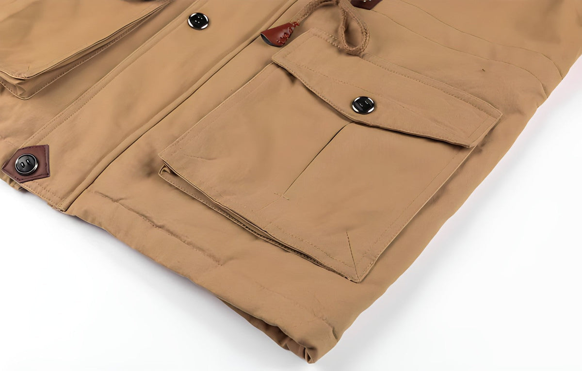 Simon | Men's Lined Military Jacket Multi Pocket Winter Field Coat